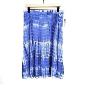 Elizabeth & Nicole Blue & White Tie-Dye Mesh Skirt